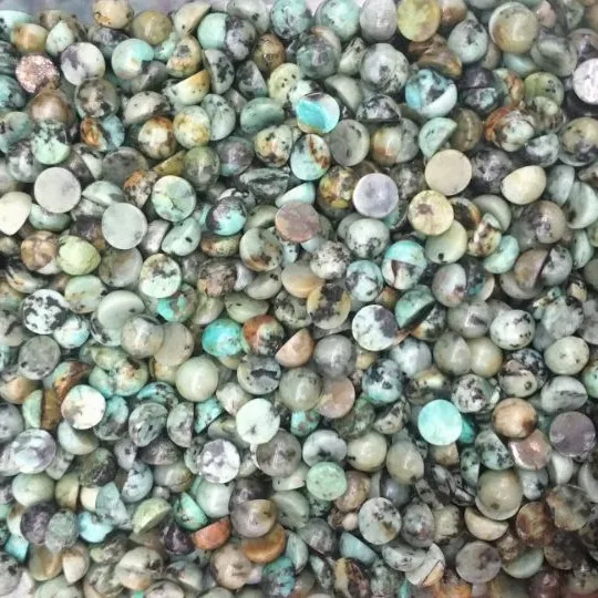 20 шт. Природный Африканский Бирюзовый Камень Кабошоны круглой формы 3 мм 4 6