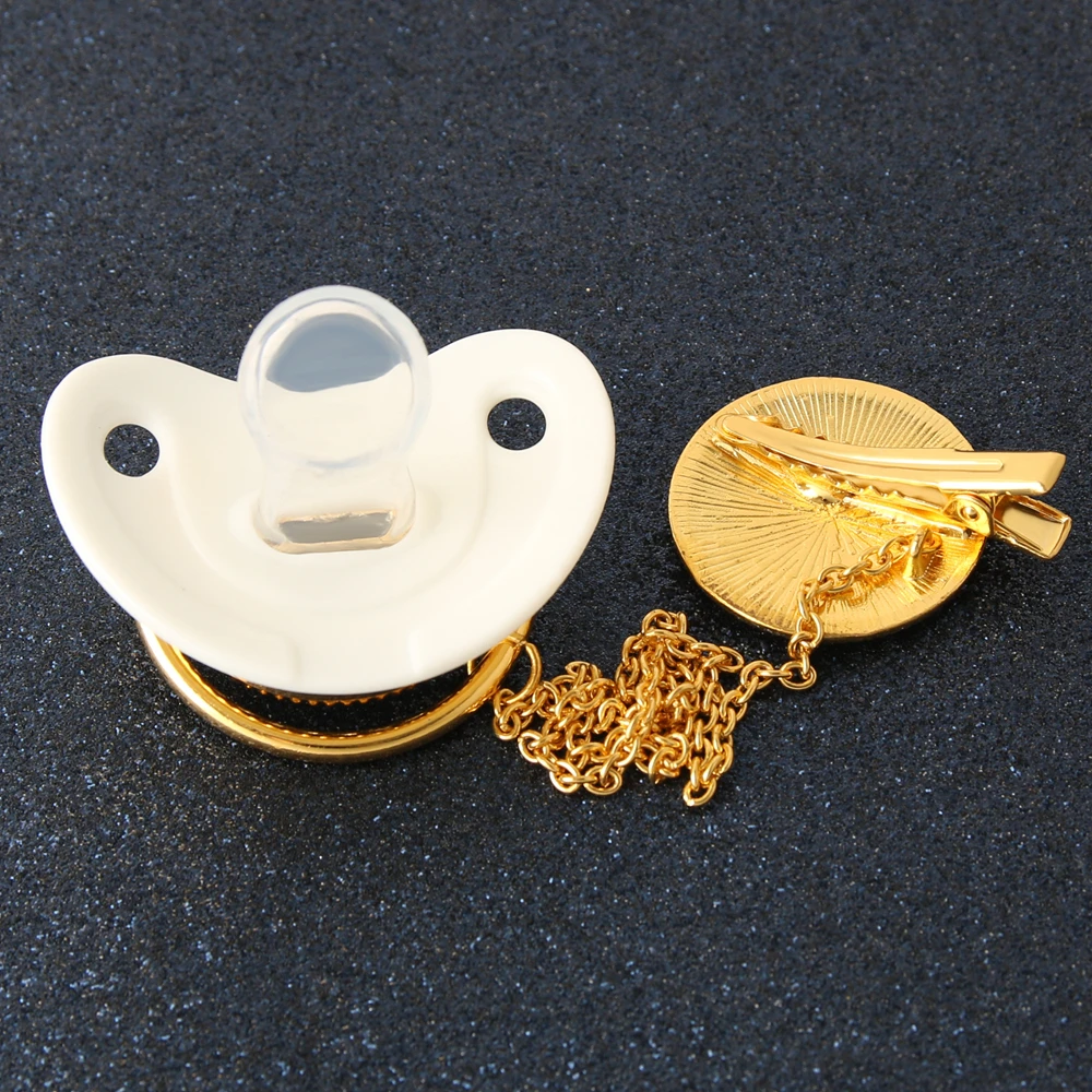 Роскошные Детские Bling соску со стразами белый жемчуг кристалл Ортодонтическая Соска Силиконовая пустышка для соски-пустышки с зажимом