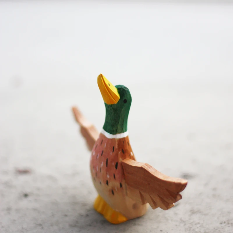 Деревянная резьба по дереву деревянная утка твердые деревянные украшения ручной