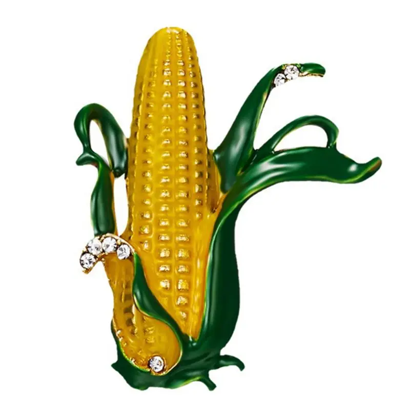 Сияющие Броши в форме банана для женщин булавки кукурузы Модный яркий дизайн