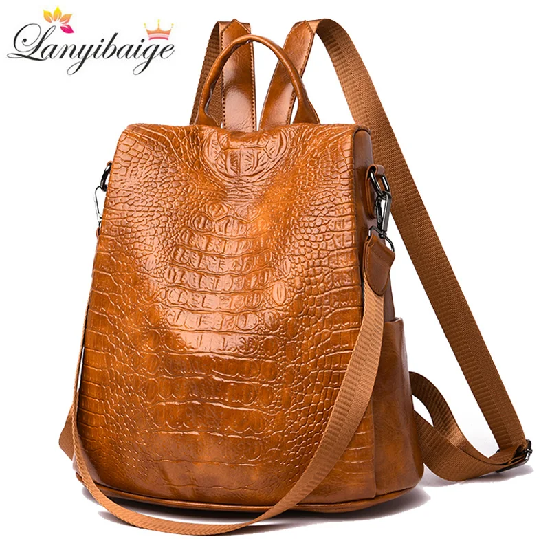 Женские рюкзаки 3 в 1 с защитой от кражи дорожный рюкзак из мягкой кожи школьный