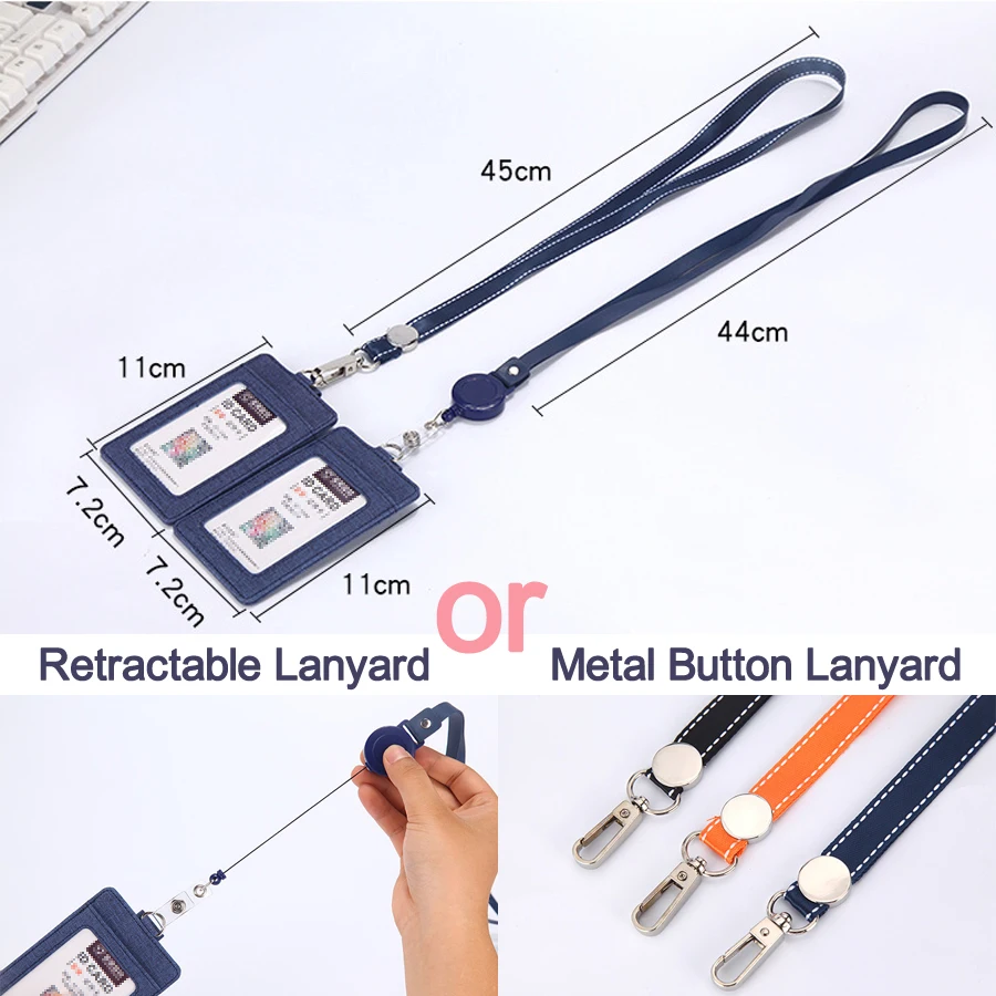 Выдвижной чехол для бейджа со шнурком кожаный пропуска автобуса нескользящий