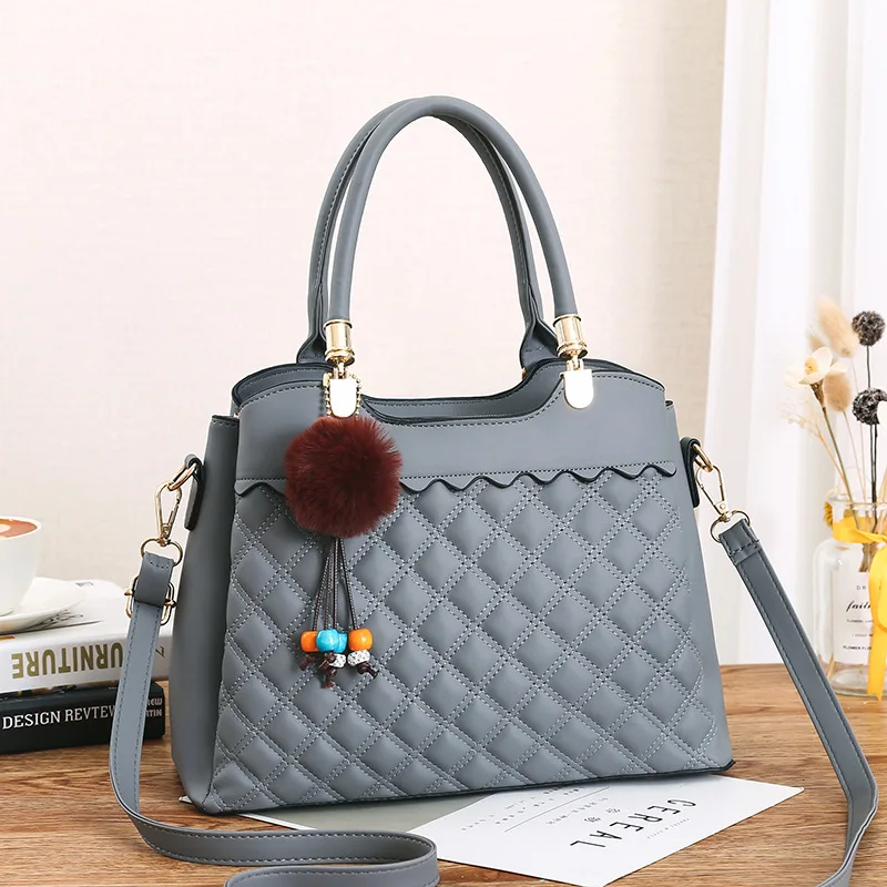 

DORI LAYDEN Women Bags PU Leather Hairball Female Shoulder Bags Classic Retro Large Capacity Purse Handbags Strap Lady Bolsos