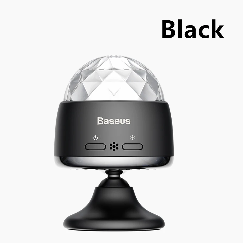 Black Baseus светодиодный RGB атмосферный светильник авто внутренний Автомобильный USB зарядка окружающий светильник DJ музыка звук сенсор вечерние караоке светильник s - Испускаемый цвет: Black