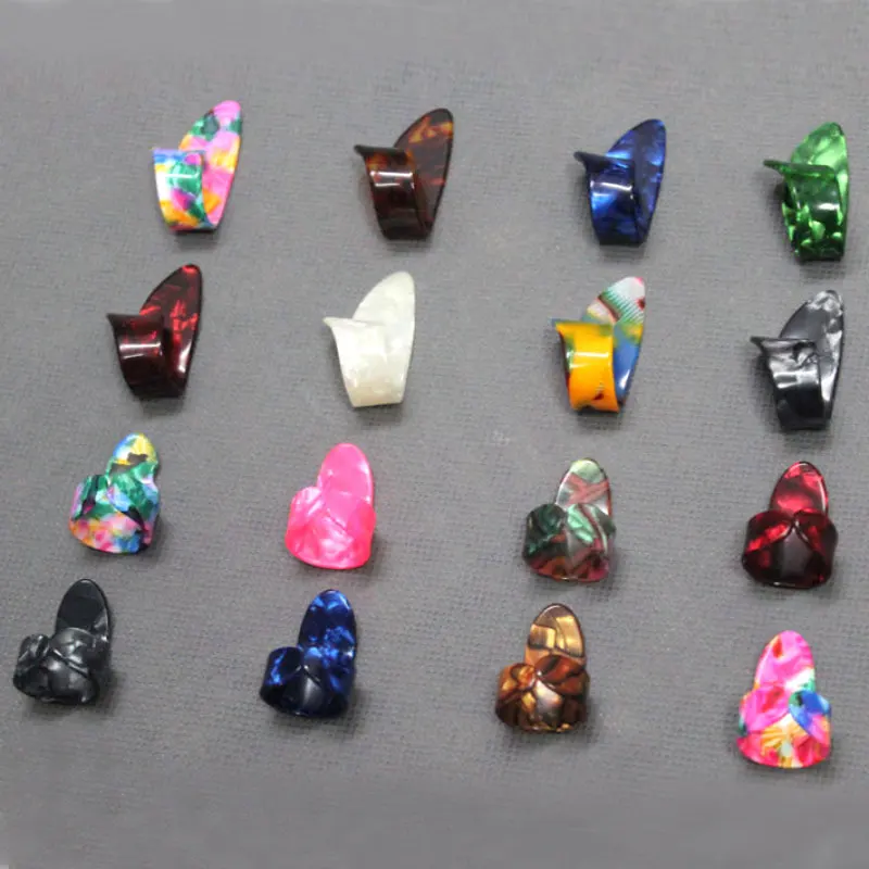 15pcs Celluloid Thumb Finger Guitar Picks Plectrum Case Multicolor New | Parts & Accessories