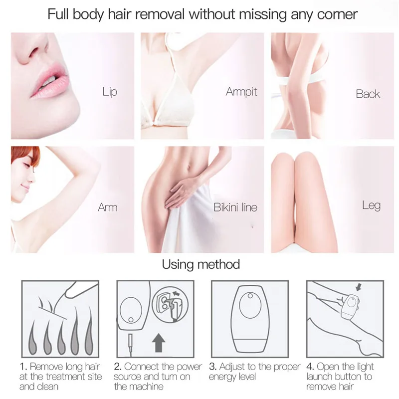 

Ckeyin 999999 Flashes IPL Laser Hair Removal Machine Laser Epilator Permanent Remove Hair Body Facail Bikini Lip Laser Depilador