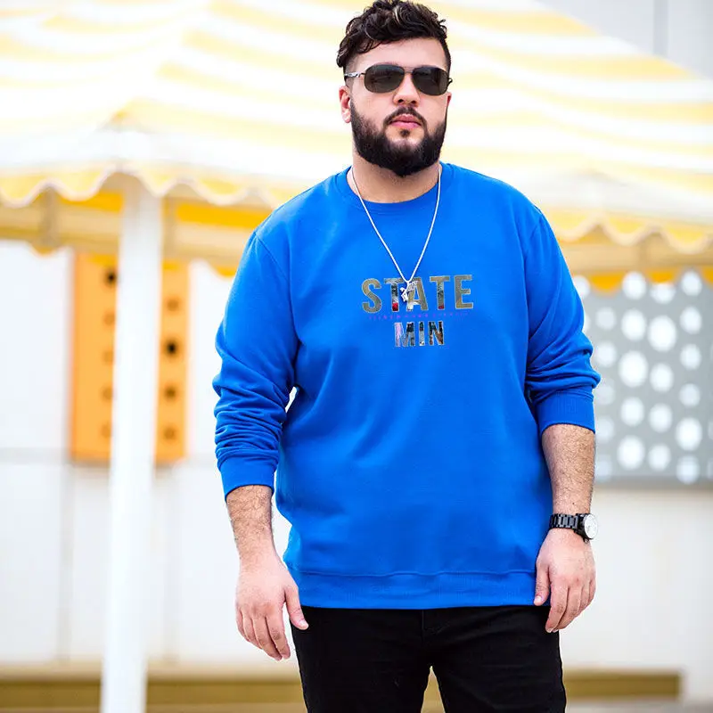 

Winter plus velvet thickened warm men's clothes large size fat fat guy base coat casual long sleeve clothes men's tide