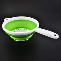 kitchen foldable pasta strainers collapsible colanders with handles space saver folding silicone strainers colander new