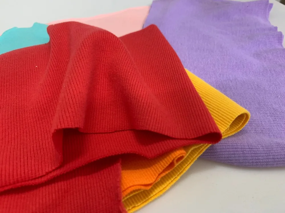 Ткань хлопковая трикотажная в рубчик 2 х2 13-15 см