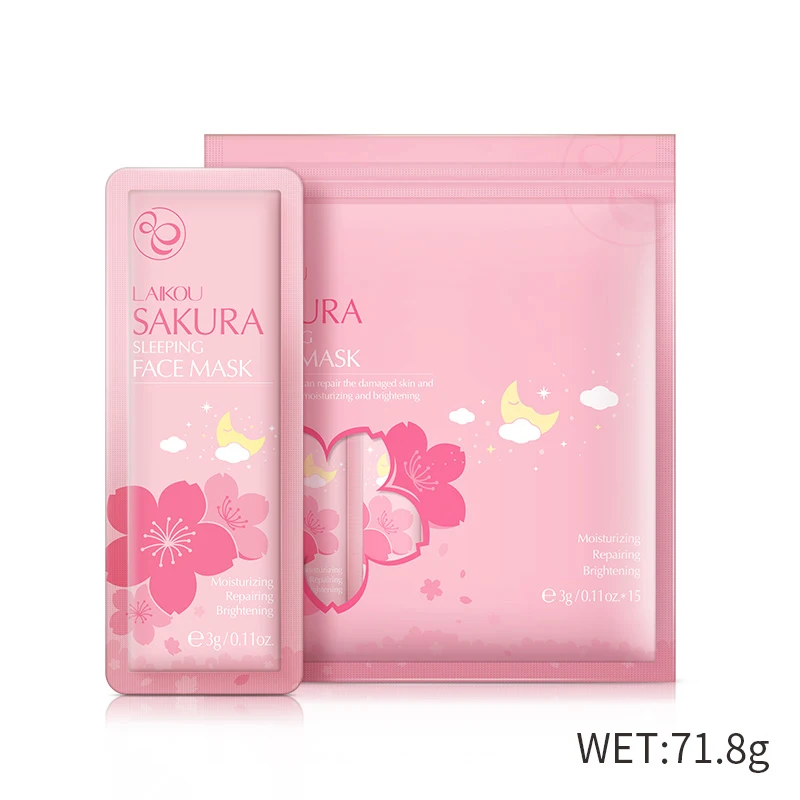 

LAIKOU Sakura Moisturizing Sleeping Face Mud Mask Anti Wrinkle Night Facial Mask Packs Moisturize Anti-Aging Mask for Facecare