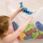 Сетчатая Сумка на присоске для ванной комнаты, дизайнерская сумка для игрушек, детская корзина с мультяшными животными, тканевый органайзер для хранения песчаных игрушек