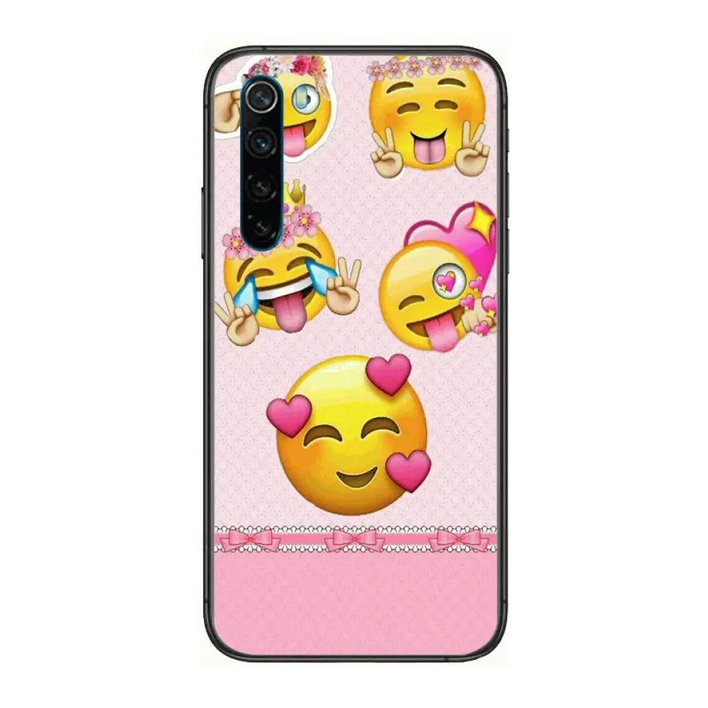 

HD-emoji cartoon Phone Case For XiaoMi Redmi Note 9S 8 7 6 5 A Pro T Y1 Anime Black Cover Silicone Back Pretty
