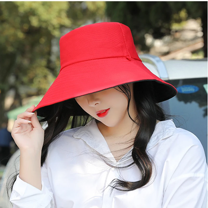 

Available both sides wear Bucket Hat Lengthened Brim Sun UV Protection Outdoor fishman cap detachable windproof rope