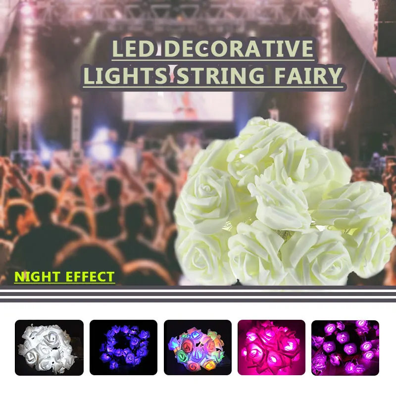 Розовые светодиодные гирлянды романтические 2 м струнные огни занавески