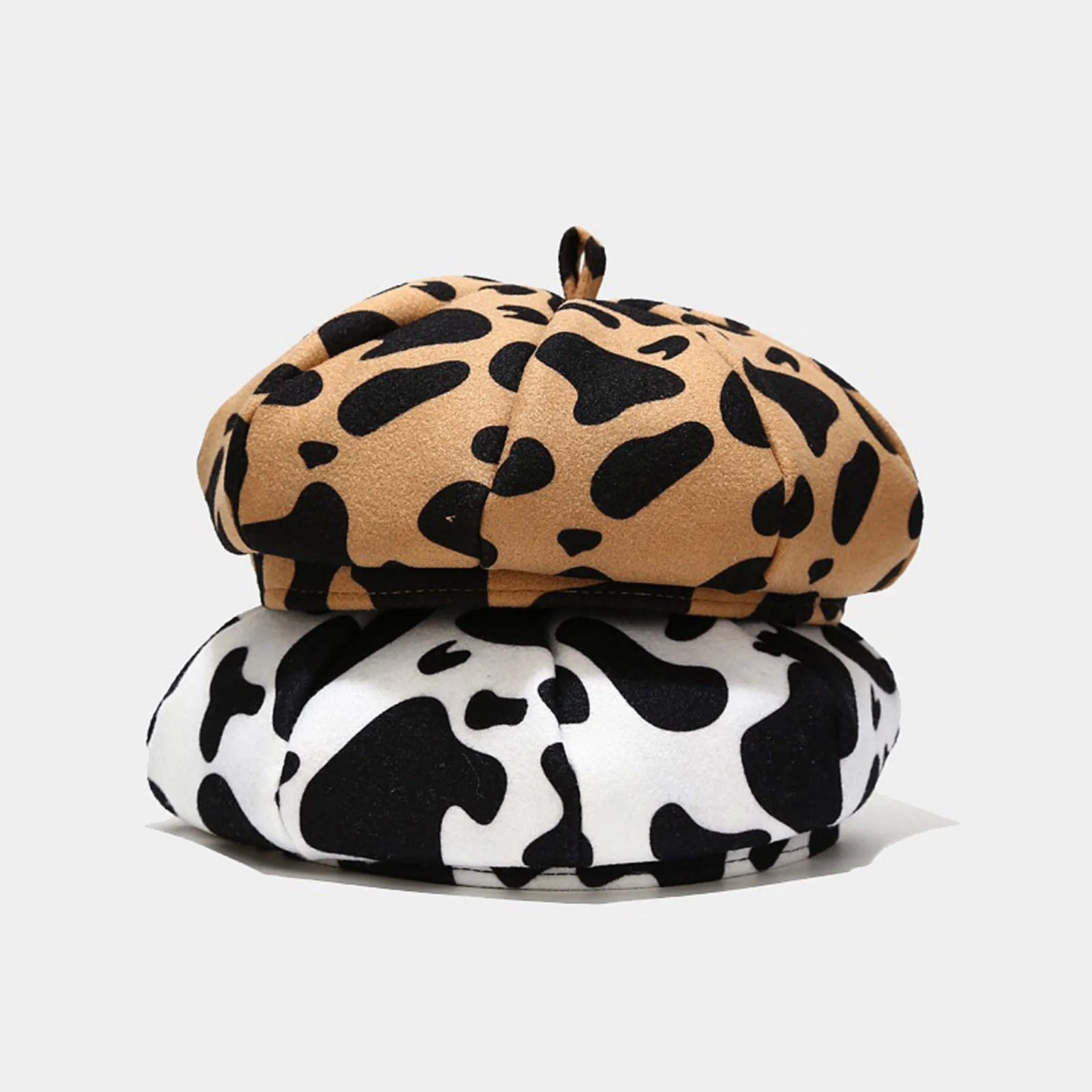 

Autumn And Winter Vintage Woolen Cow Beret Thermal Warm Outdoor Women Adult Hat