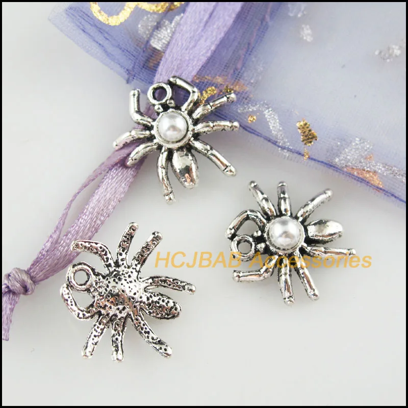 Модные подвески в виде животных паука 20 шт. тибетские серебряные стиле ретро с