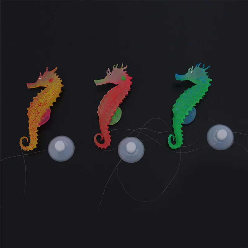 Искусственный аквариум светящийся морской конек из силикона гиппокамп орнамент