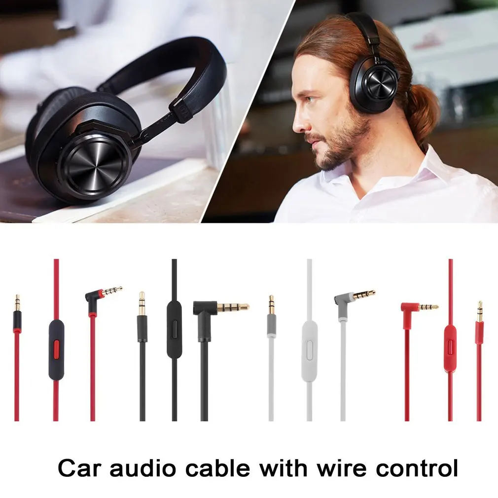 

Replacement 3.5mm L Jack Audio Cable Cord Wire With 90 Degree Angle Audio Line With Mic Solo High Definition Studio Pro