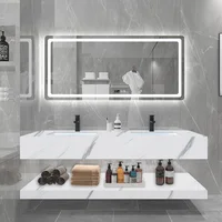 60 Inch Luxury Double Sink Basin Bathroom Vanity Cabinet Home Center Bathroom Cabinet Set