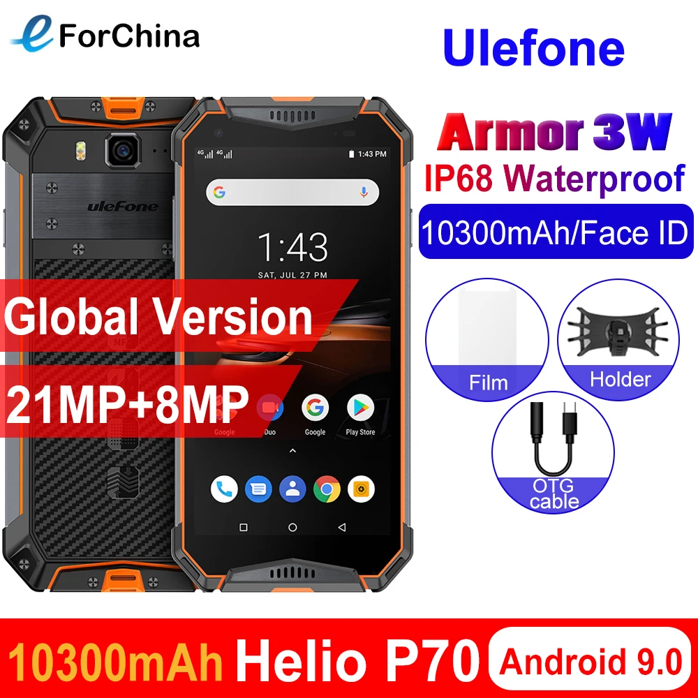 Ulefone power 3 Вт IP68 Водонепроницаемый Android 9 0 мобильные телефоны 5 7 &quotHelio P70 6G + 64G Face ID NFC