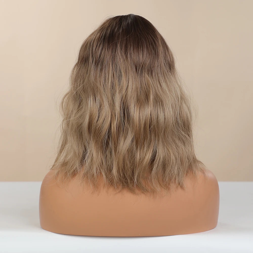 Парик блонд единорог синтетические волнистые темные корни Омбре коричневые