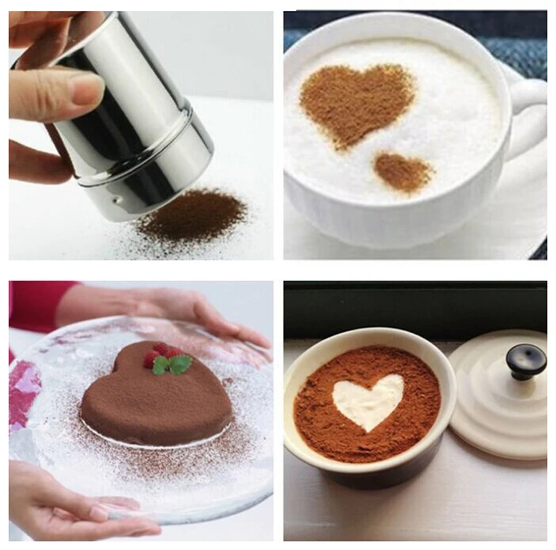 Шейкеры из нержавеющей стали шейкер мелкой сетки для кофе какао пудра с