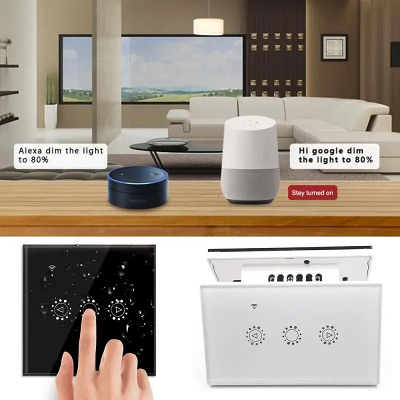 Wi-Fi диммер умный светильник сенсорный выключатель затемнения совместим с Amazon Alexa