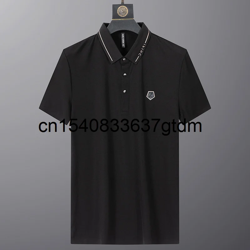 

Для полных мужчин среднего возраста размера плюс с коротким рукавом Футболка для полных мужчин бизнес ледяной шелк с коротким рукавом своб...