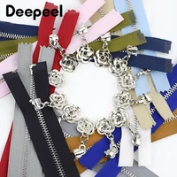 deepeel 5pcs 3 metal zipper 20253040506070cm auto lock closeopen zip for sewing bags pocket wallet garment accessories
