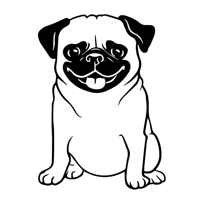 

S51027 Various Sizes/Colors Car Stickers Vinyl Decal Pet Pug Motorcycle Decorative Accessories Creative Waterproof