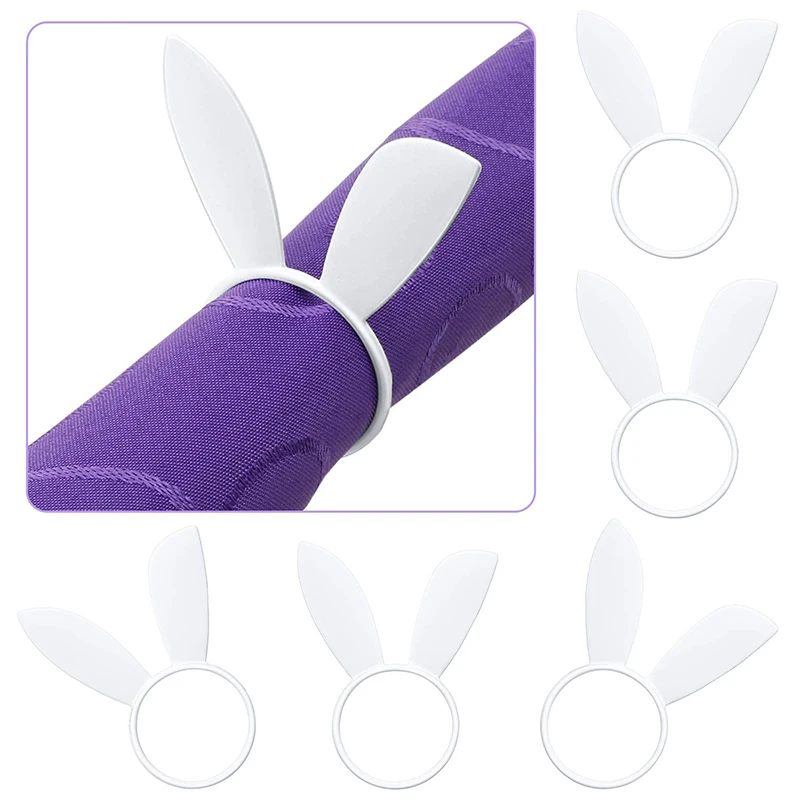

Bunny Ears Napkin Rings Easter Rabbit Napkin Ring Holder Metal Napkin Holder Home Table Decor for Spring Easter Rustic 6