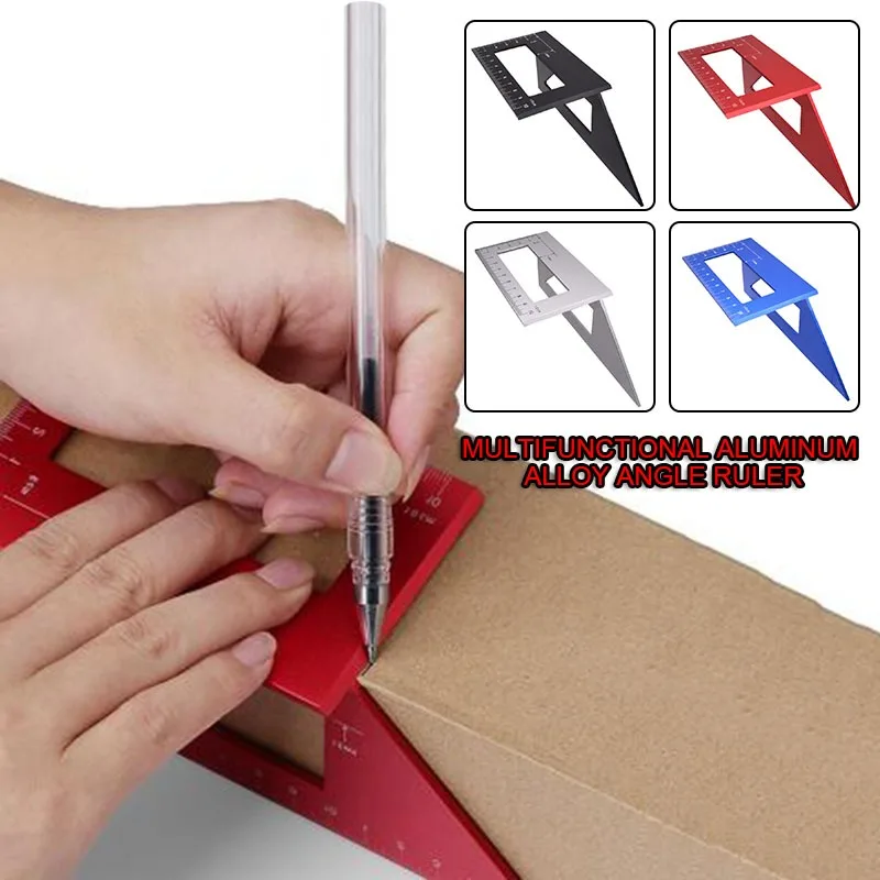 

Aluminum Alloy Wooden Square Multi-function Angle Ruler Straight Angle Scribe 45/90 Degree Vertical T Gauge Woodworking Tool