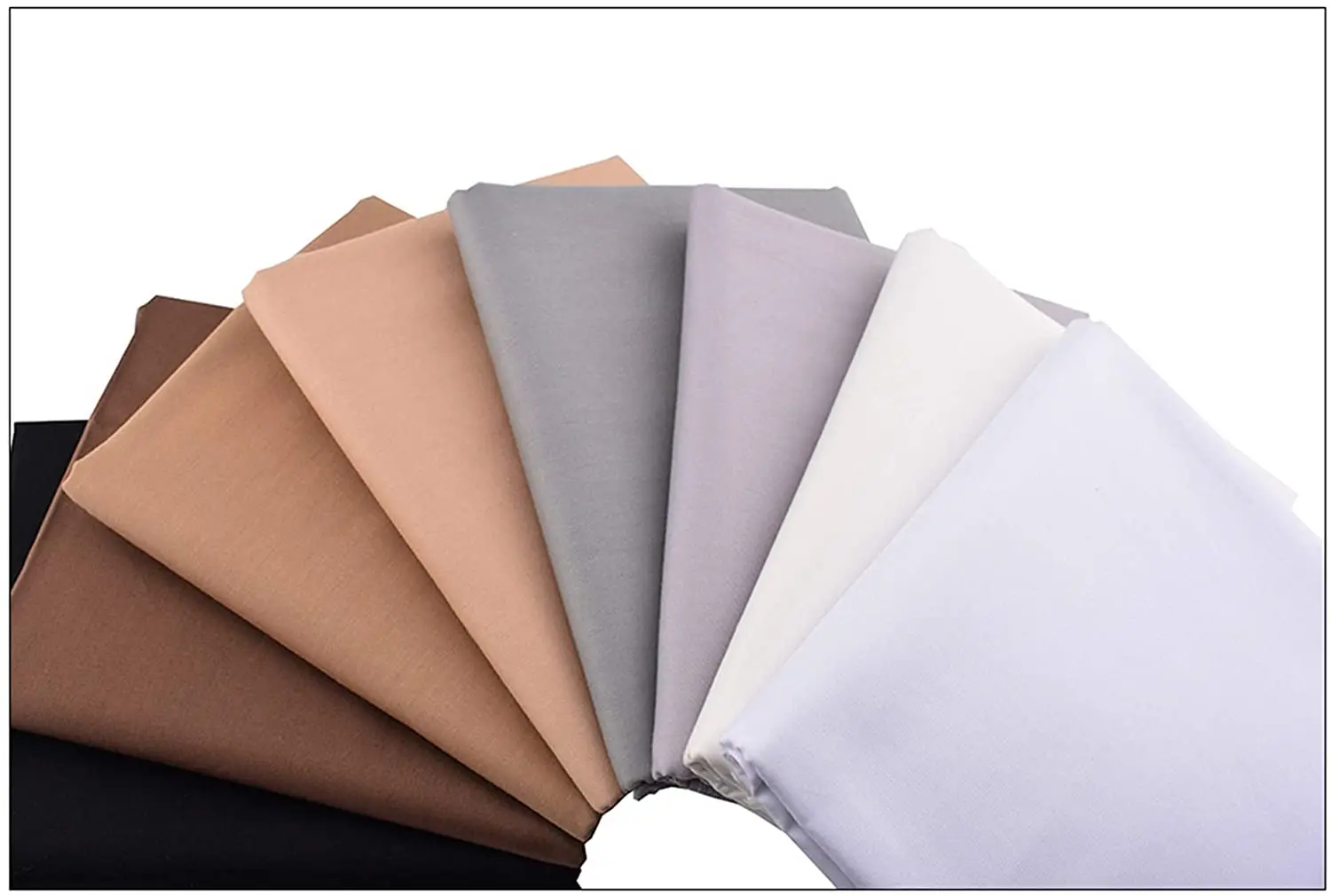 

160cm*50cm Grey White Black Coffee Solid Quilting for Sewing Cotton Fabric Printed Cloth bedding apparel dress patchwork fabric