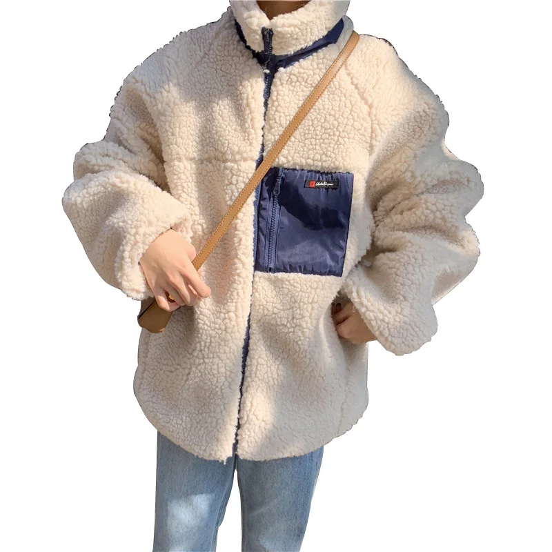 Женское пальто из овечьей шерсти модная зимняя Толстая теплая верхняя одежда