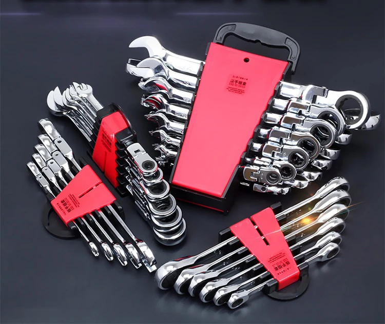 CRV Stee 72 Teeth Ratchet quick wrench set Multiuse Wrenches Dual Use Spanners Tools Kit Fixed/Movable Head Car hand repair tool |