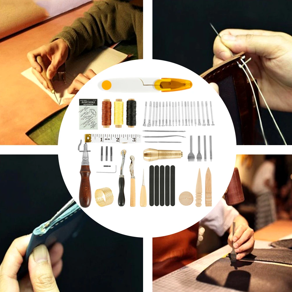 59 шт./компл. набор инструментов для кожевенного ремесла ручная швейная строчка