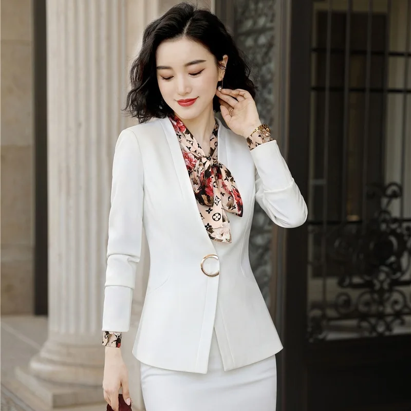 Модные Официальные Женские блейзеры и куртки белая женская одежда для работы