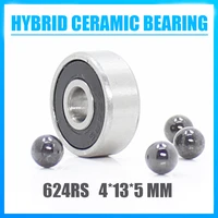 624 hybrid ceramic bearing 4135 mm abec 1 1 pc industry motor spindle 624hc hybrids si3n4 ball bearings 3nc 624rs