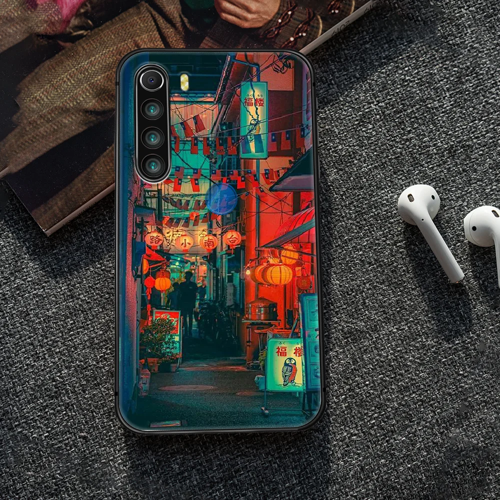 

Art Anime Landscape illustration Phone Case Cover Hull For XIAOMI Redmi 7a 8a S2 K20 NOTE 5 5a 6 7 8 8t 9 9s pro max black