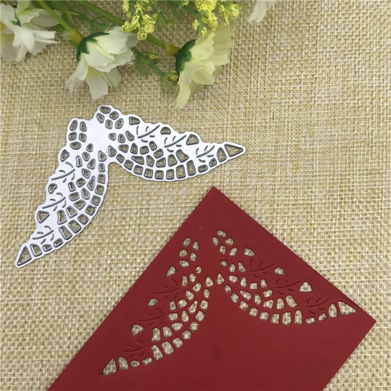 

6x corner angle flower background Metal Cutting Dies Stencil Scrapbooking Photo Album Card Paper Embossing Craft DIY