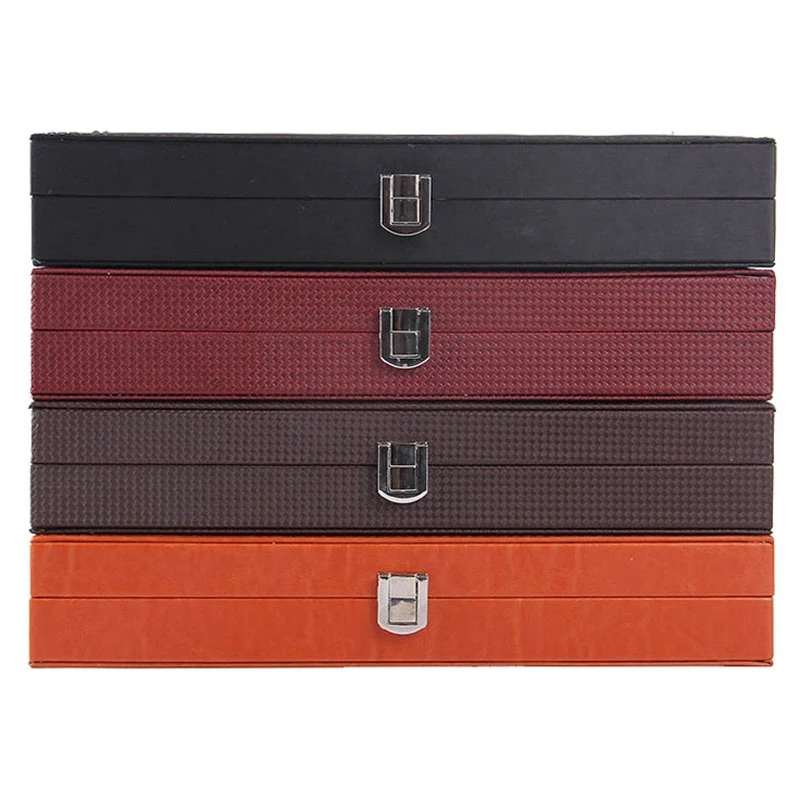 

2 Pcs 12 Slots Wooden Fountain Pen Display Case, PU Leather Pen Display Case Jewelry Organizer, Coffee & Black