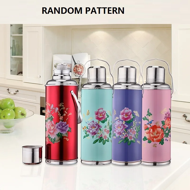 

1.2l/2l Retro Travel Thermosflask Thermos Water Coffee Bottle Stainless Steel Coffee Cup Mug Heat Cold Preservation