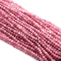 natural stone rose tourmaline beading small faceted loose spacer beads for jewelry making diy bracelets necklace