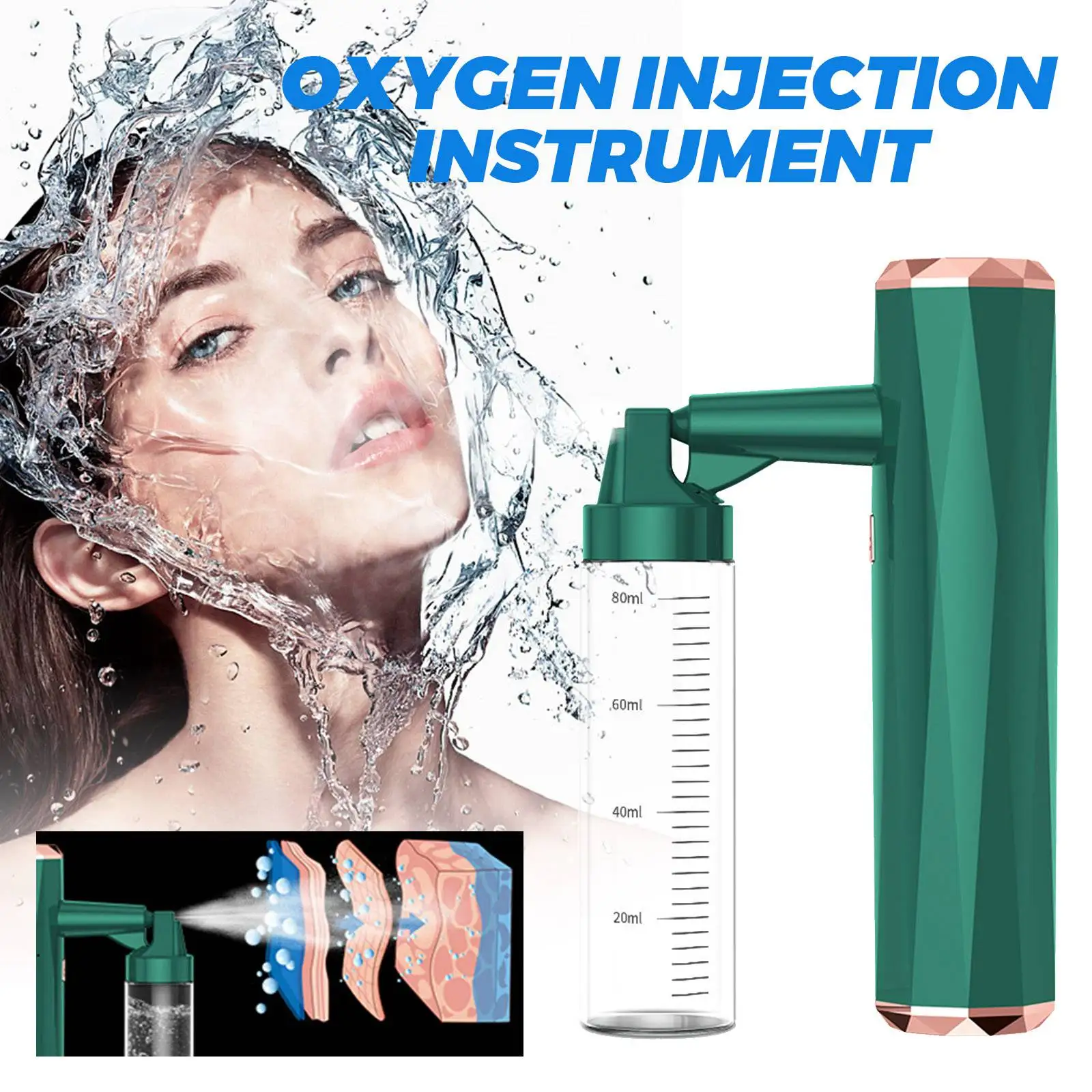 

USB Handheld Spray Bottle Portable Hydrating Mist Sprayer Facial Moisturizer Water Replenishment and Oxygen Injection Instrument