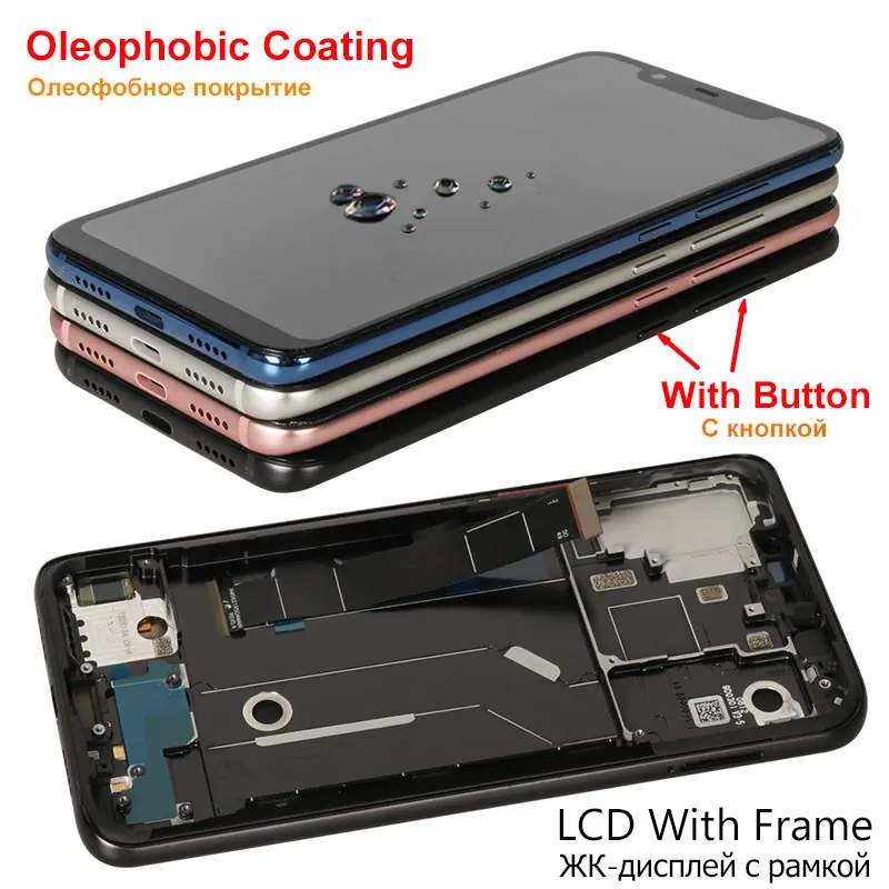 Pantalla Amoled original para m&oacute;vil, repuesto t&aacute;ctil LCD 10 para Xiaomi Mi 8, global, probado, sin p&iacute;xeles muertos, M1803E1A-2