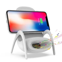 10w qi wireless charger stand for iphone xiaomi 3 in1 fast charging dock station cell phone holder with musical speaker function