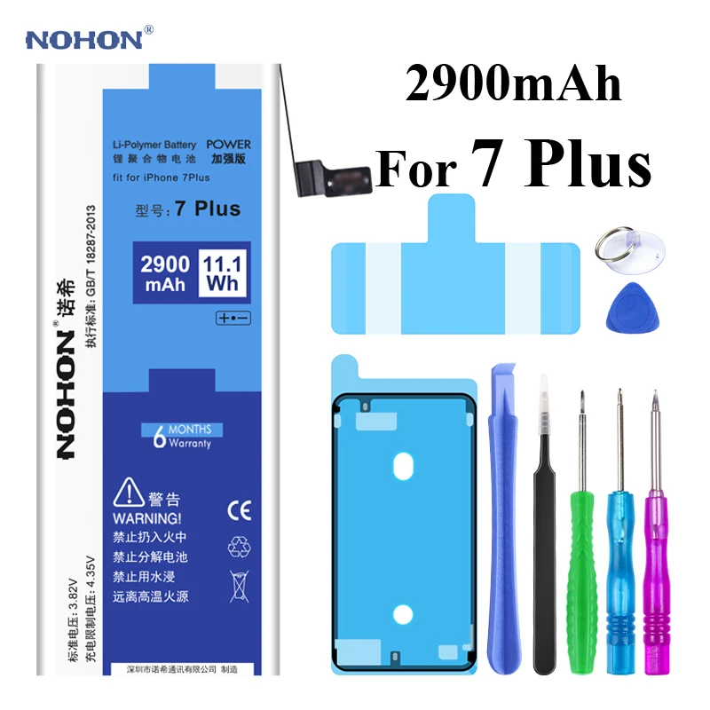 Nohon Аккумулятор для Apple iPhone 6 7 Plus 6P 7P iPhone6 iPhone7 iPhone6P iPhone7P 2200mAh-3360mAh сменный литий-полимерный батарея+ бесплатный инструмент For iPhone 6 7 Plus 6P 7P Мобильный телефон батарея