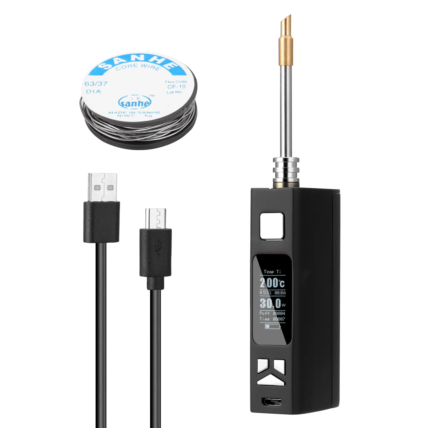 Бытовой портативный мини паяльник с зарядкой от USB электрический сварочный набор