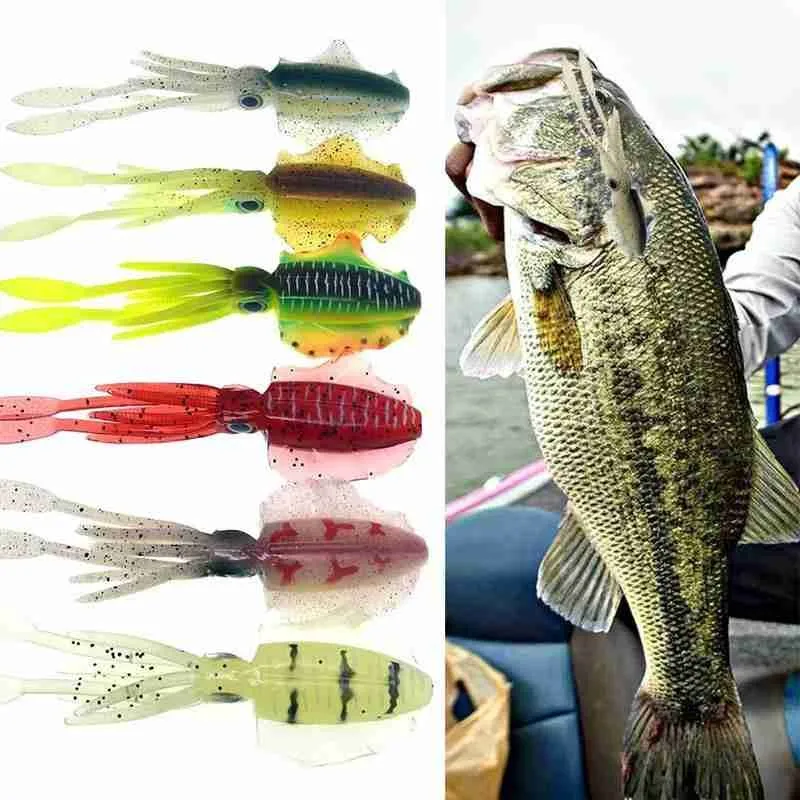 15 см рыболовные приманки кальмар светящаяся наживка 3D глаза бионики осьминог