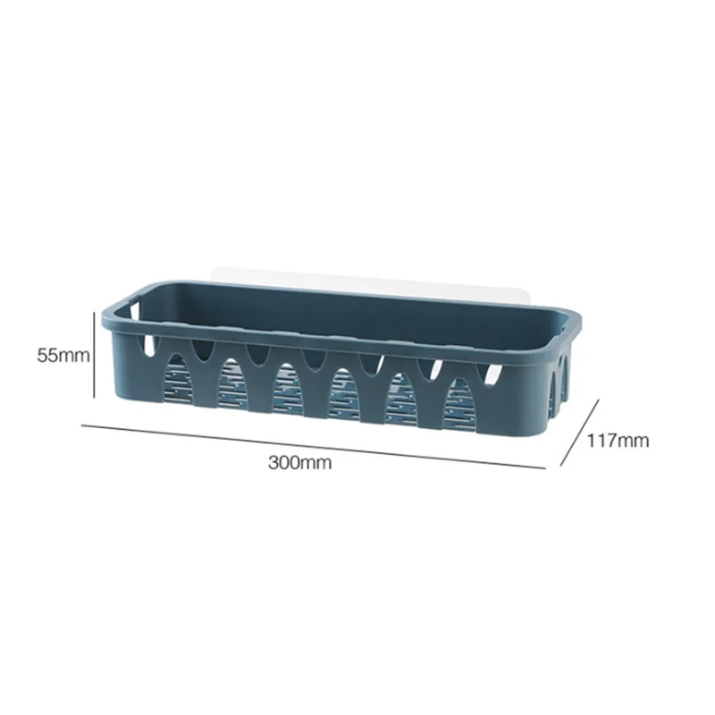 

Simple plastic hollow bathroom storage rack kitchen seasoning pot rack bathroom wall rack free punch